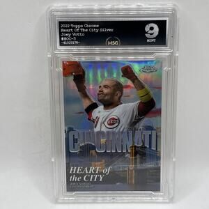 Joey Votto Topps Chrome 2022 Heart of the City New York Mets Insert Graded 9 MLB